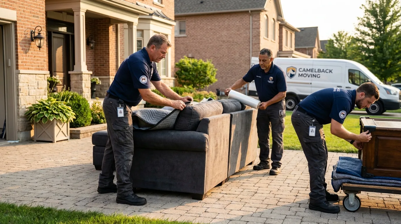 Large estate moving crew wrapping furniture in Van, TX